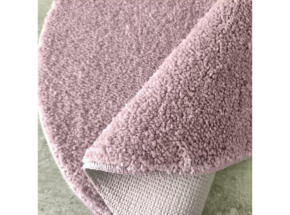 Moderní koberec SHAGGY CAMIL kulatý - růžový