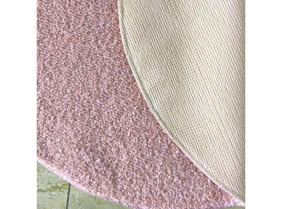 Moderní koberec SHAGGY CAMIL kulatý - růžový