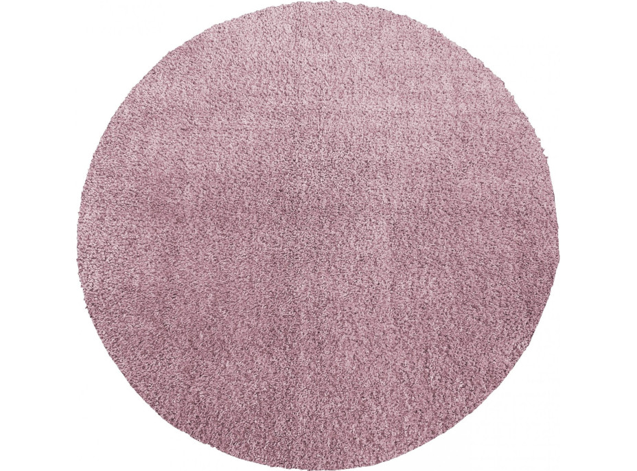 Moderní koberec SHAGGY CAMIL kulatý - růžový
