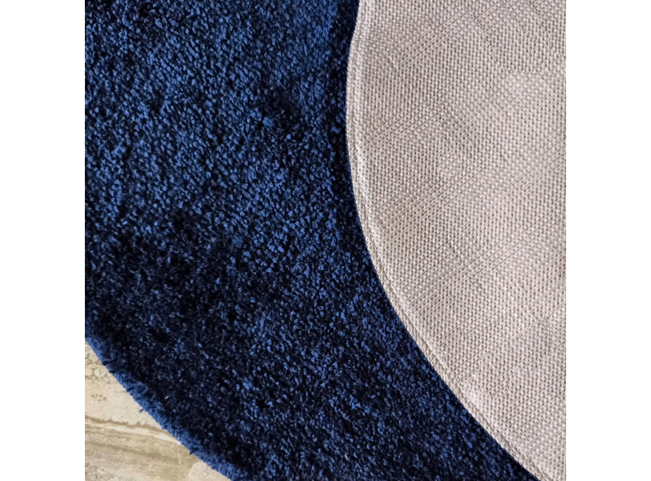 Moderní koberec SHAGGY CAMIL kulatý - tmavě modrý