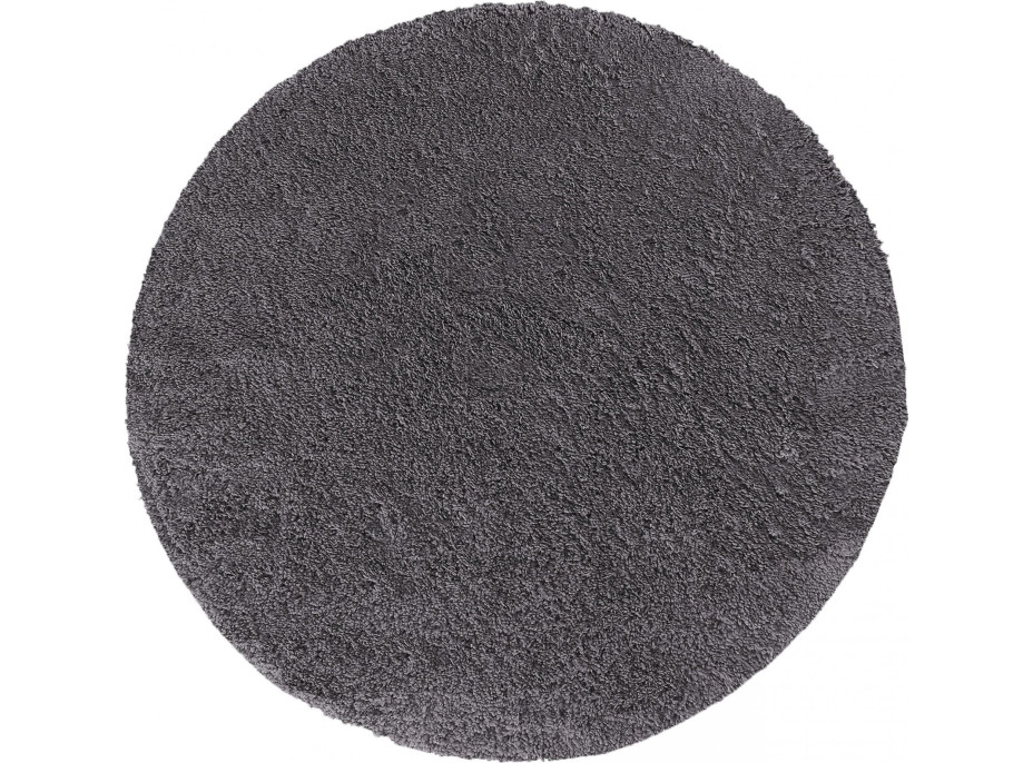 Moderní koberec SHAGGY CAMIL kulatý - tmavě šedý