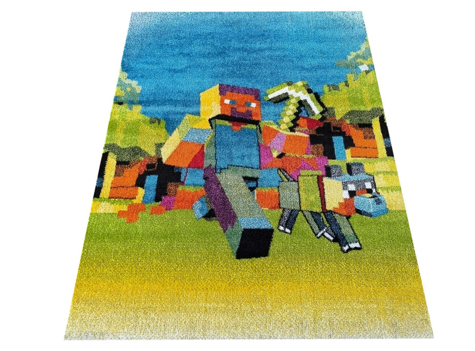 Dětský koberec Panáček Steve - oranžový