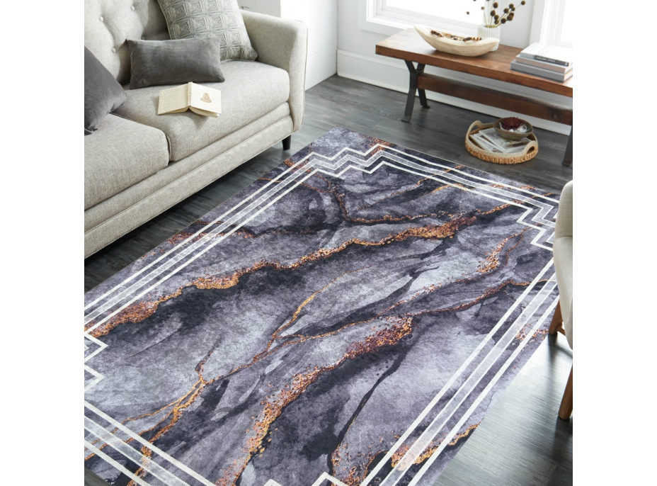 Kusový koberec HONOR Rock - tmavě šedý