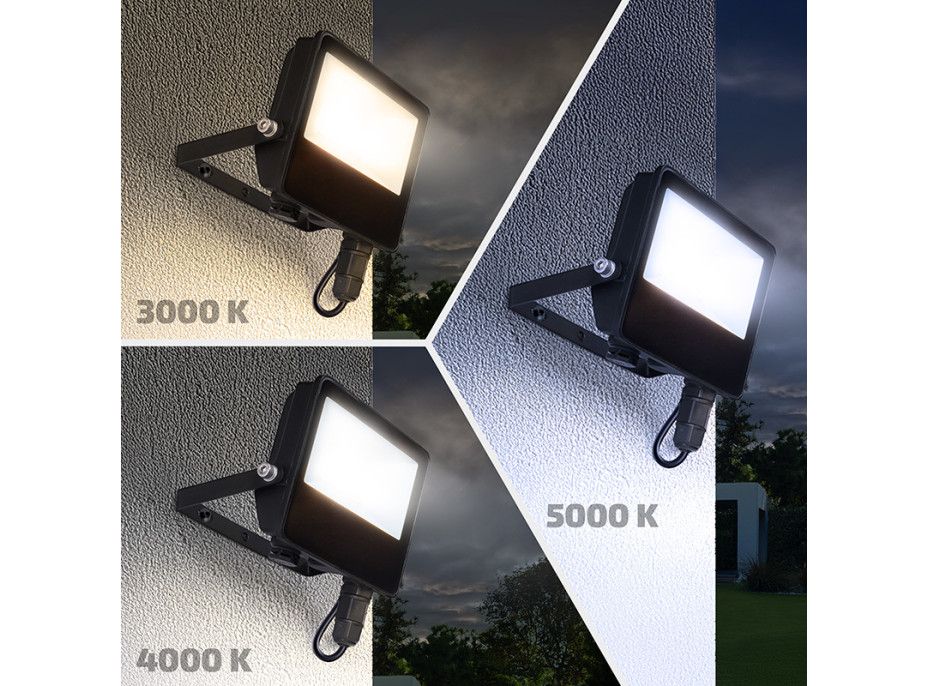 Solight LED reflektor TOP, 20W, max. 2600lm, 3CCT, volitený výkon 100/50%, IP65, rychlokonektor