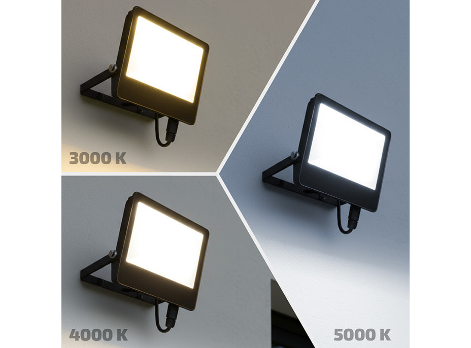 Solight LED reflektor TOP, 50W, max. 6500lm, 3CCT, volitený výkon 100/60%, IP65, rychlokonektor