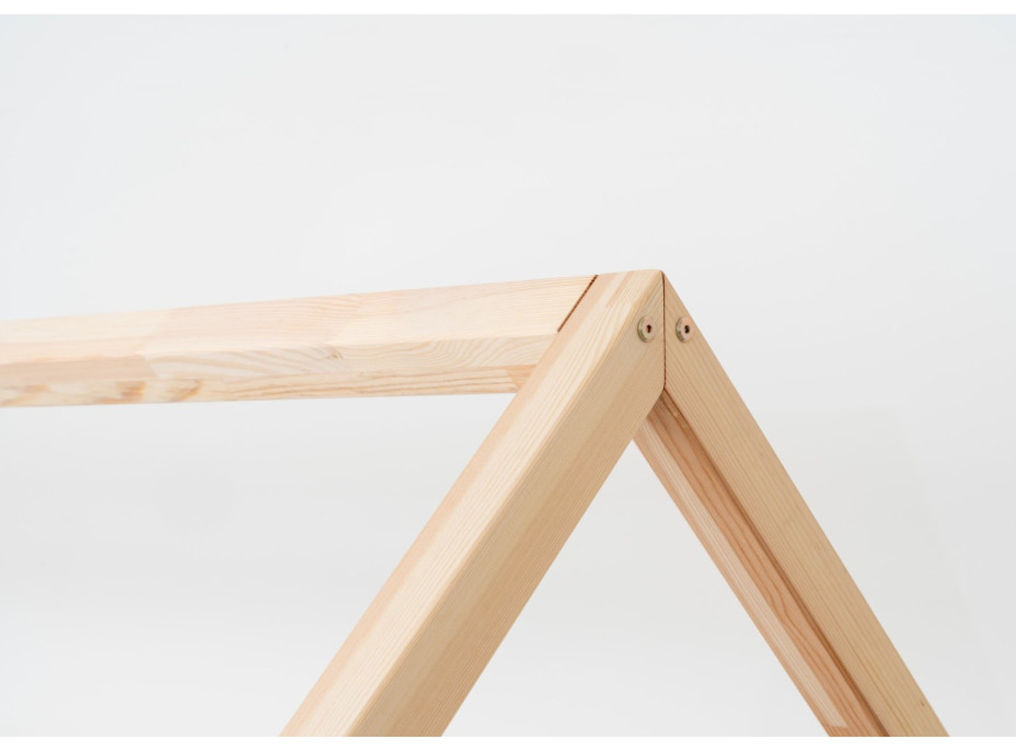 Dětská domečková Montessori postel z masivu borovice NIKO L - 200x90 cm