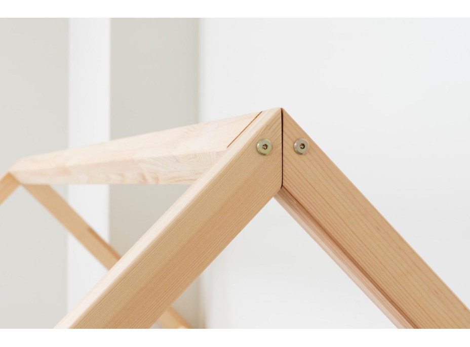 Dětská domečková Montessori postel z masivu borovice NIKO L - 200x90 cm