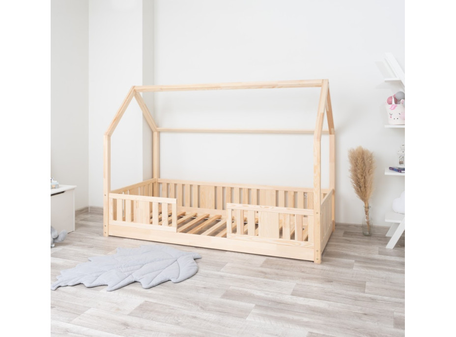 Dětská domečková Montessori postel z masivu borovice NIKO L - 190x90 cm