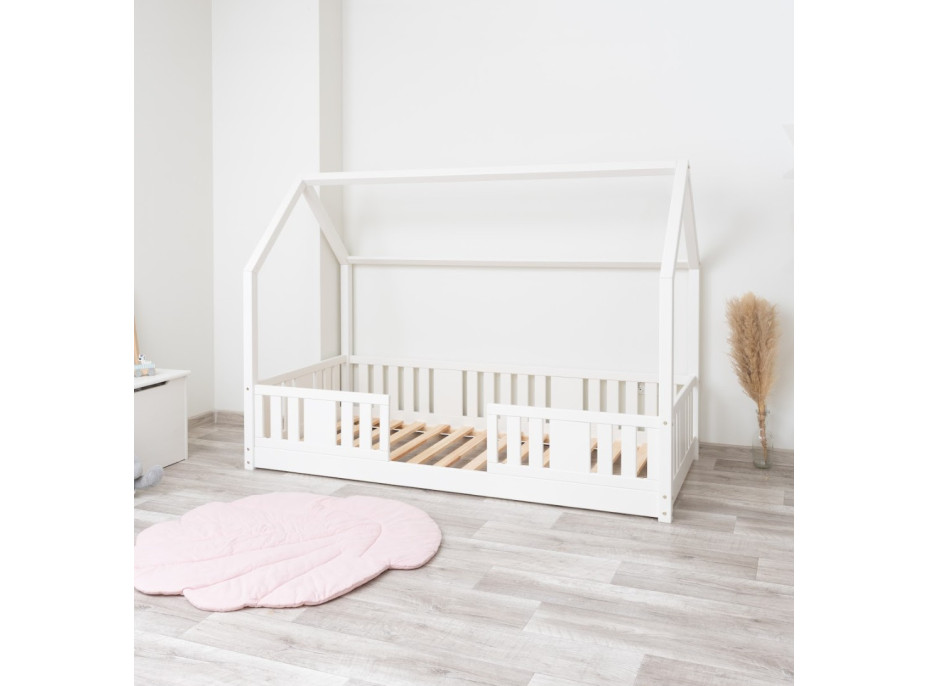 Dětská domečková Montessori postel z masivu borovice NIKO L - 200x90 cm