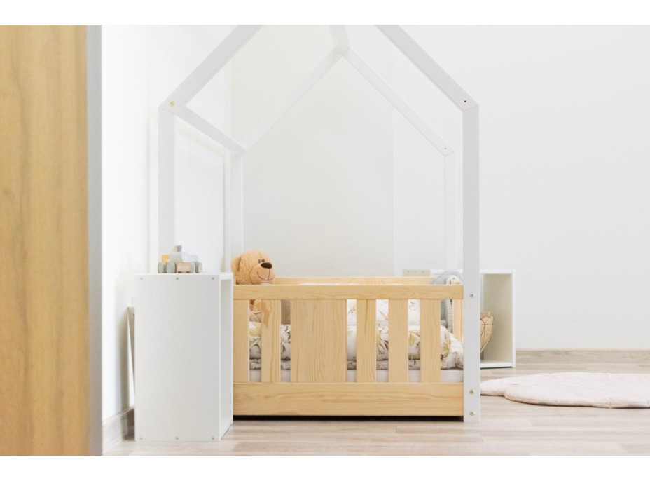 Dětská domečková Montessori postel z masivu borovice NIKO L - 190x90 cm
