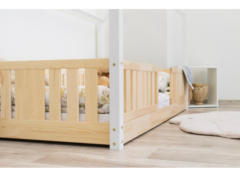 Dětská domečková Montessori postel z masivu borovice NIKO L - 160x80 cm