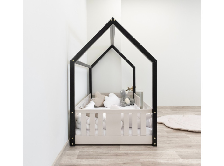 Dětská domečková Montessori postel z masivu borovice NIKO L - 200x90 cm