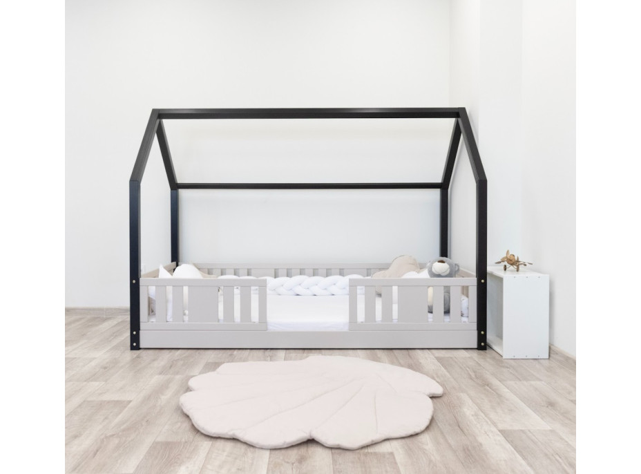 Dětská domečková Montessori postel z masivu borovice NIKO L - 200x90 cm