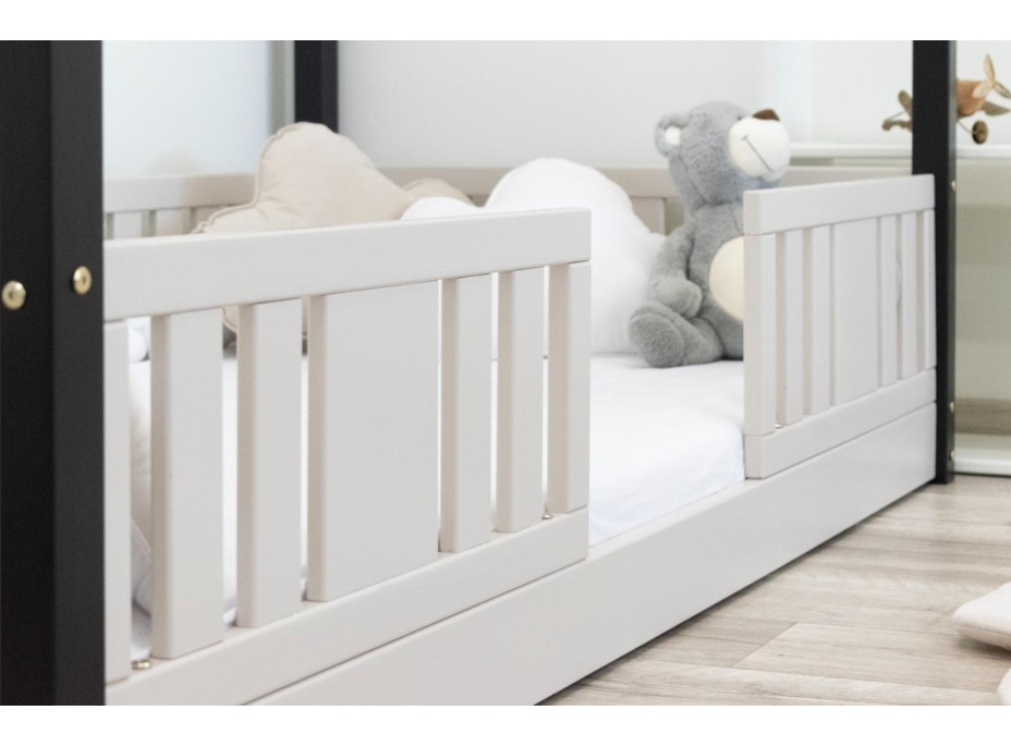 Dětská domečková Montessori postel z masivu borovice NIKO L - 180x80 cm