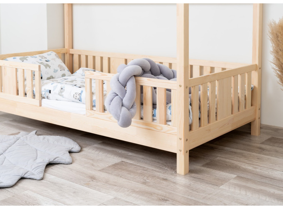 Dětská domečková postel z masivu borovice NIKO L 10 - 160x80 cm