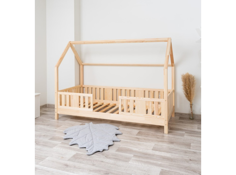 Dětská domečková postel z masivu borovice NIKO L 10 - 160x80 cm