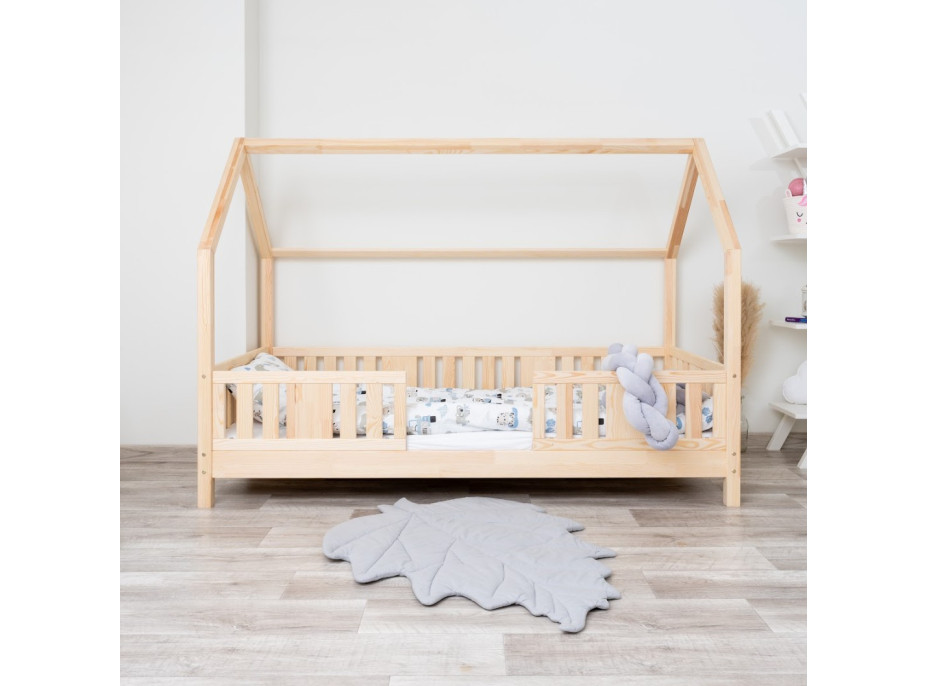 Dětská domečková postel z masivu borovice NIKO L 10 - 190x90 cm