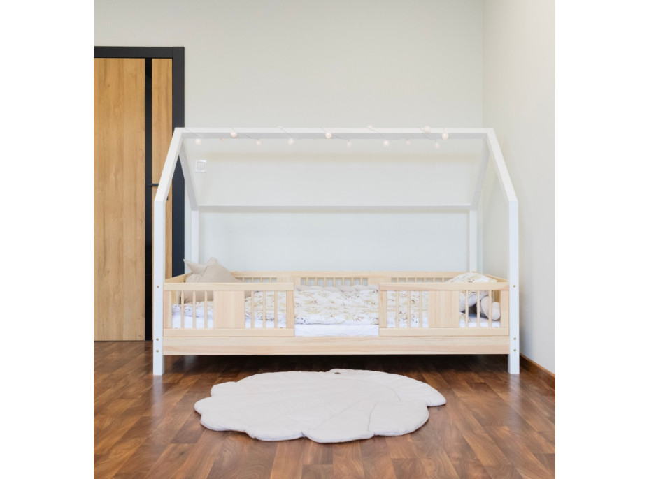 Dětská domečková postel z masivu borovice NIKO L 10 - 160x80 cm