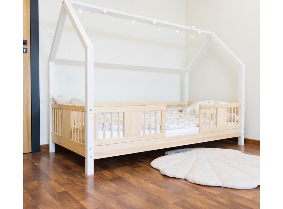 Dětská domečková postel z masivu borovice NIKO L 10 - 200x90 cm
