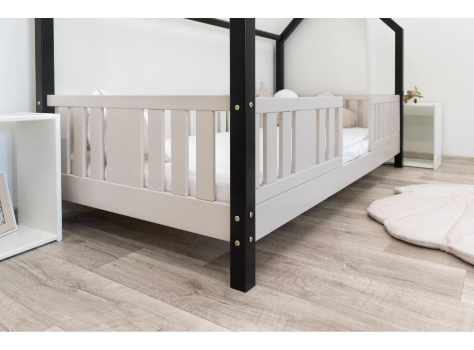 Dětská domečková postel z masivu borovice NIKO L 10 - 160x80 cm