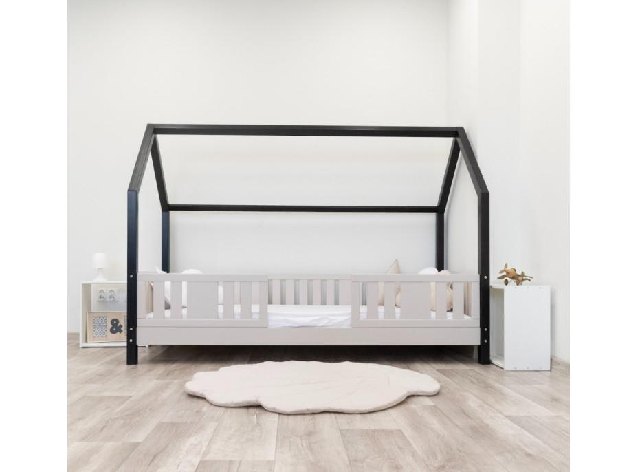 Dětská domečková postel z masivu borovice NIKO L 10 - 200x90 cm