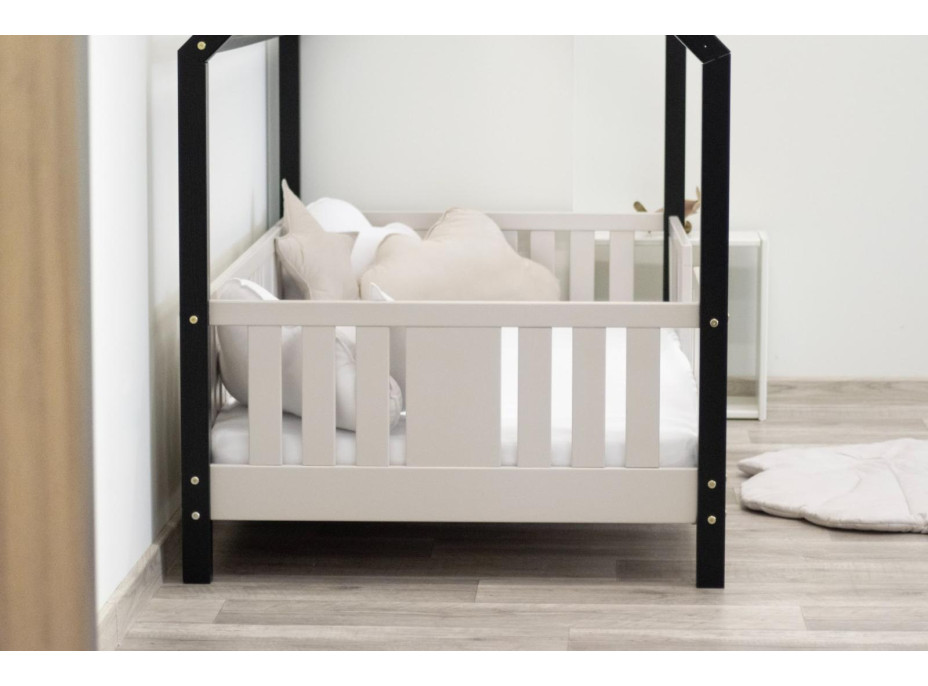 Dětská domečková postel z masivu borovice NIKO L 10 - 180x80 cm