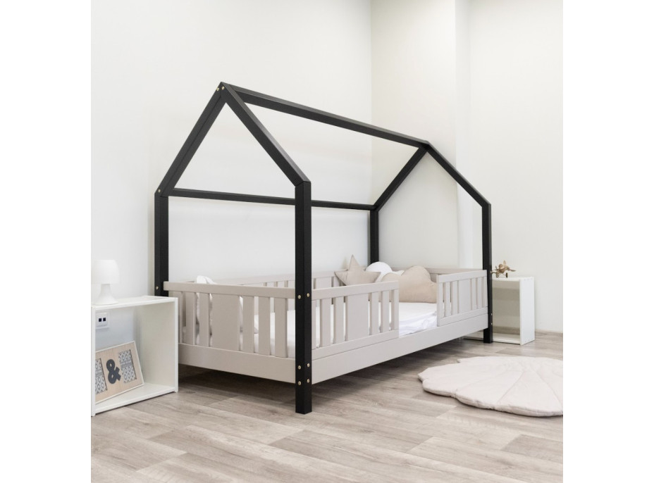 Dětská domečková postel z masivu borovice NIKO L 10 - 200x90 cm