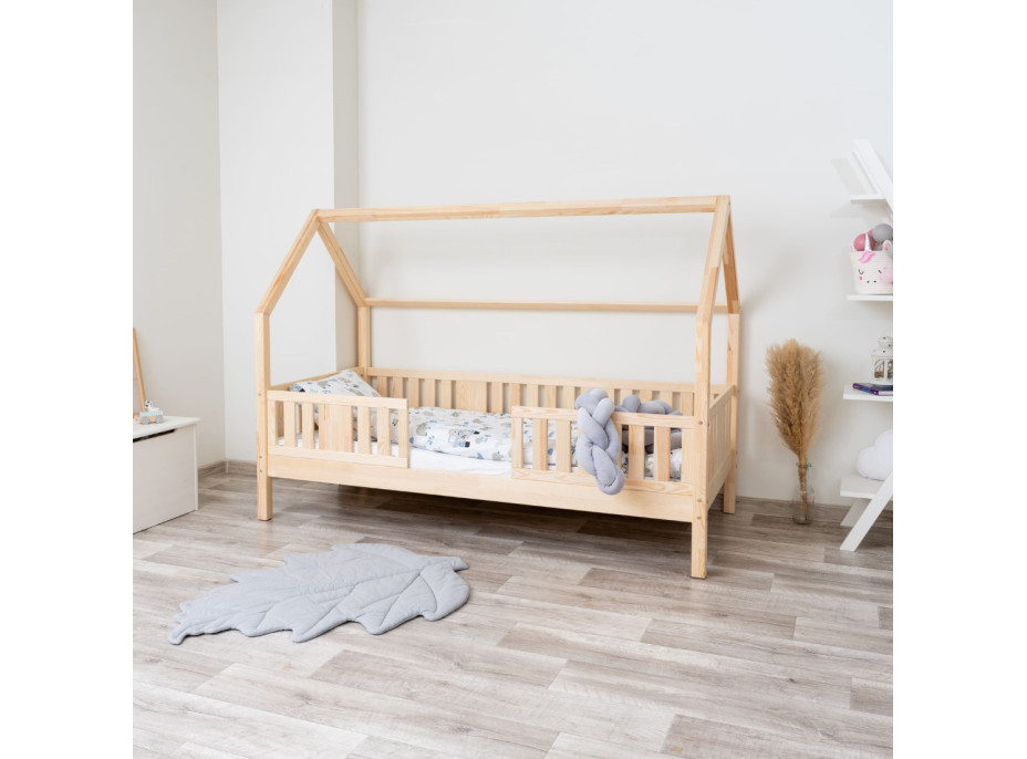 Dětská domečková postel z masivu borovice NIKO L 20 - 180x80 cm
