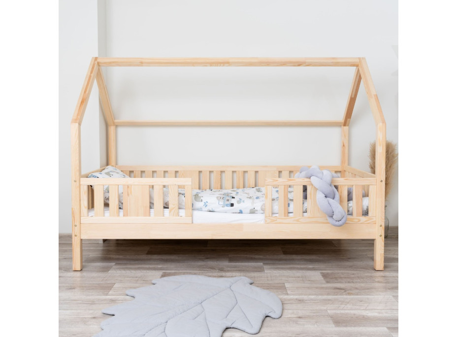 Dětská domečková postel z masivu borovice NIKO L 20 - 190x90 cm