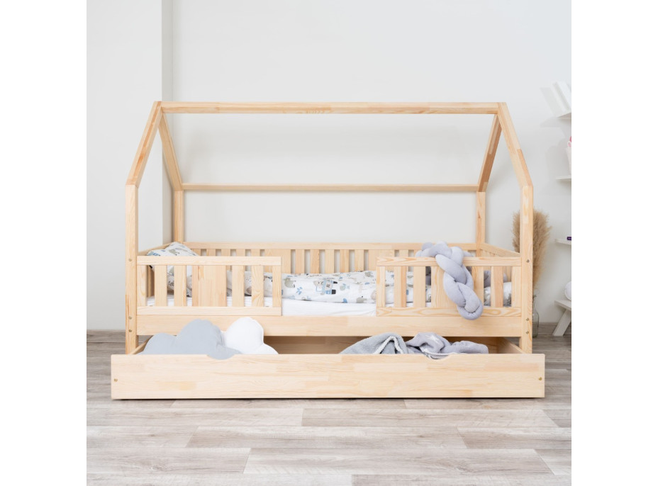 Dětská domečková postel z masivu borovice NIKO L 20 - 160x80 cm