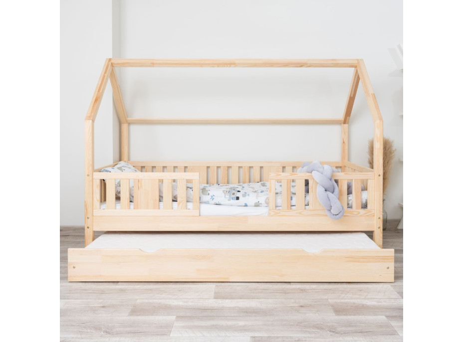 Dětská domečková postel z masivu borovice NIKO L 20 - 160x80 cm