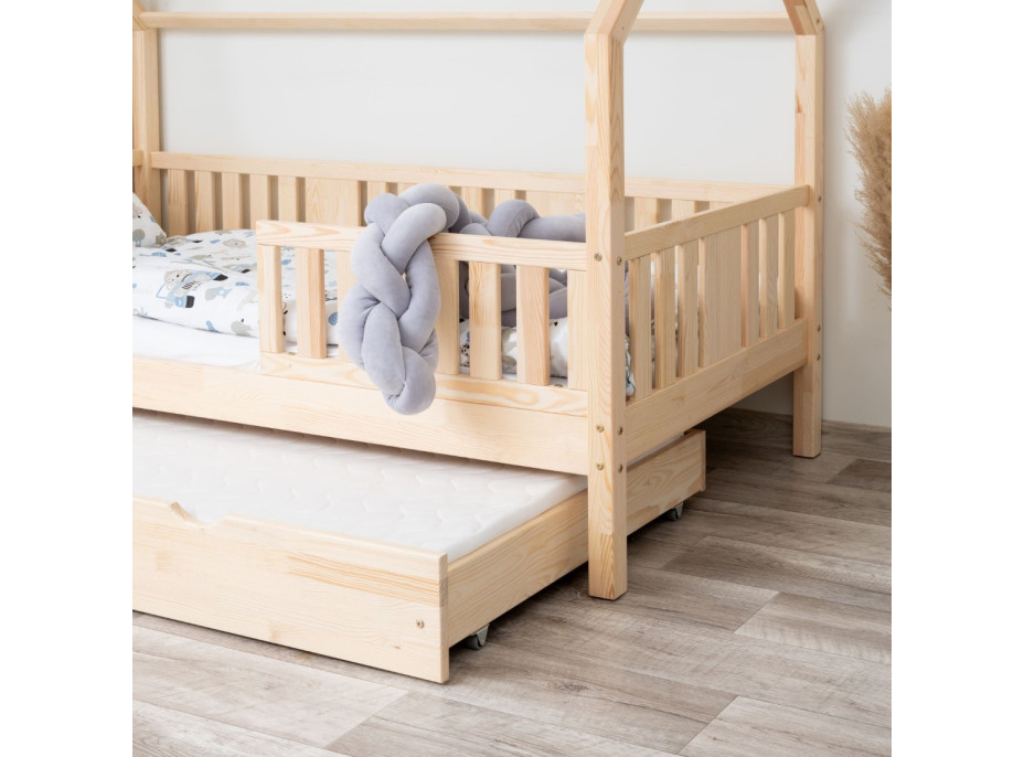 Dětská domečková postel z masivu borovice NIKO L 20 - 200x90 cm
