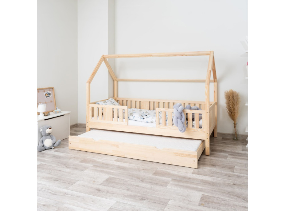 Dětská domečková postel z masivu borovice NIKO L 20 - 190x90 cm