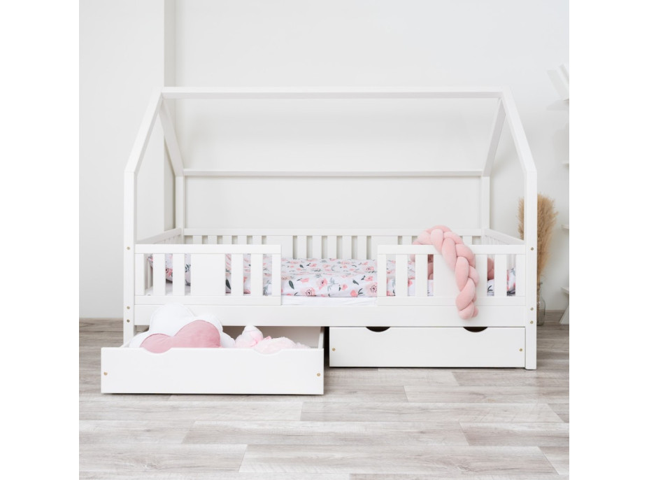 Dětská domečková postel z masivu borovice NIKO L 20 - 180x80 cm