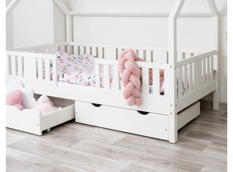 Dětská domečková postel z masivu borovice NIKO L 20 - 180x80 cm