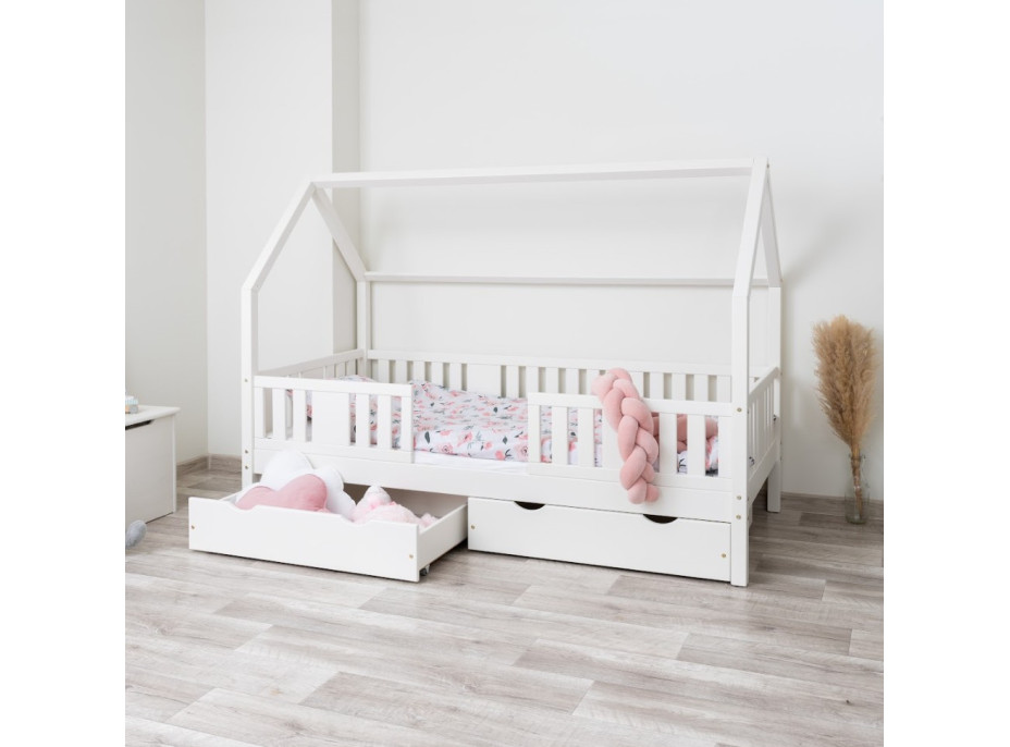 Dětská domečková postel z masivu borovice NIKO L 20 - 160x80 cm