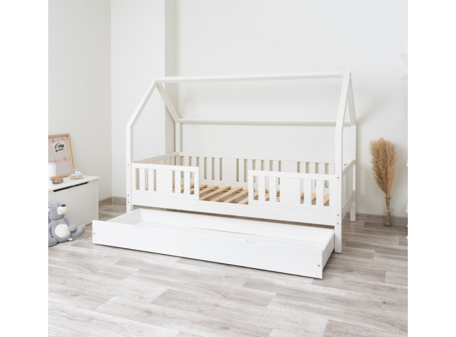 Dětská domečková postel z masivu borovice NIKO L 20 - 180x80 cm