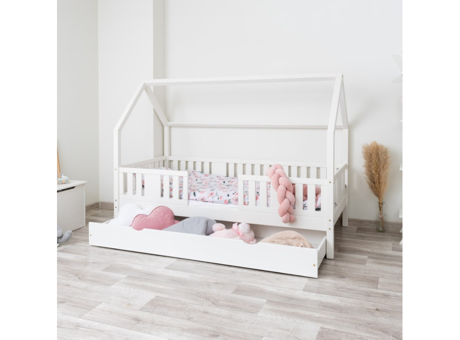 Dětská domečková postel z masivu borovice NIKO L 20 - 190x90 cm