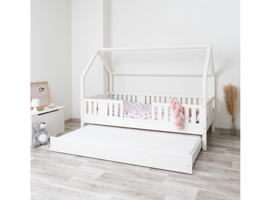 Dětská domečková postel z masivu borovice NIKO L 20 - 160x80 cm