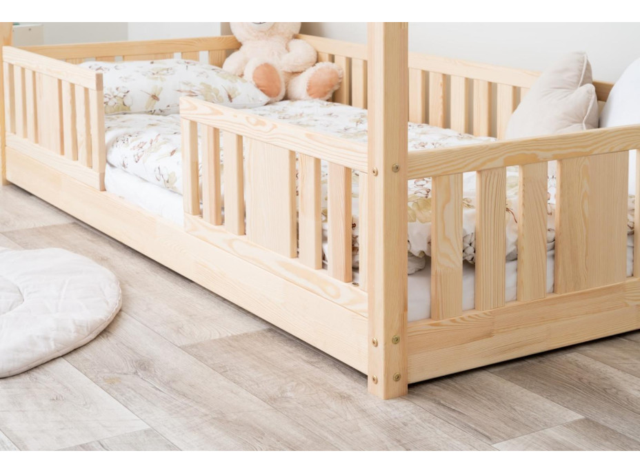 Dětská domečková Montessori postel z masivu borovice NIKO S - 180x80 cm