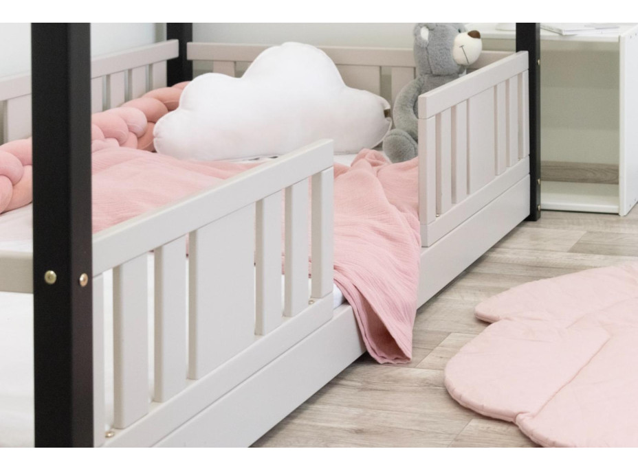 Dětská domečková Montessori postel z masivu borovice NIKO S - 160x80 cm