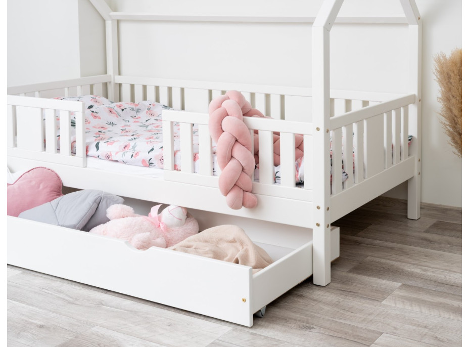 Dětská domečková postel z masivu borovice NIKO L 20 - 200x90 cm