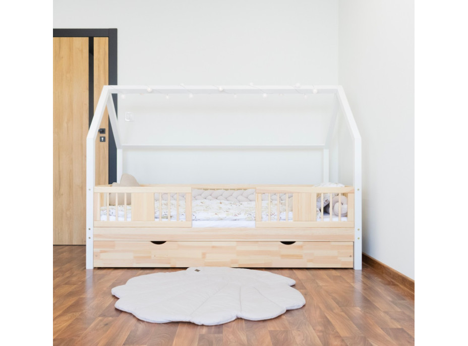 Dětská domečková postel z masivu borovice NIKO L 20 - 200x90 cm