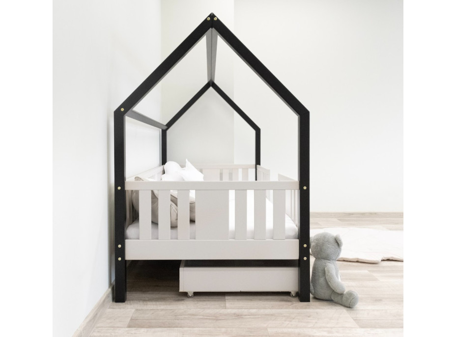 Dětská domečková postel z masivu borovice NIKO L 20 - 200x90 cm