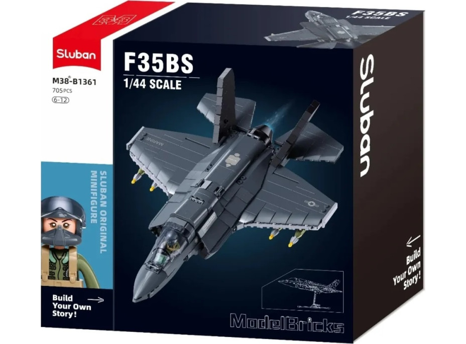 Sluban Model Bricks M38-B1361 Stíhací letoun F-35BS v měřítku 1:44