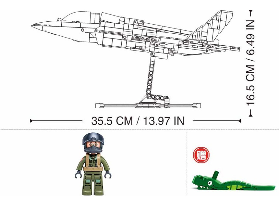 Sluban Model Bricks M38-B1361 Stíhací letoun F-35BS v měřítku 1:44
