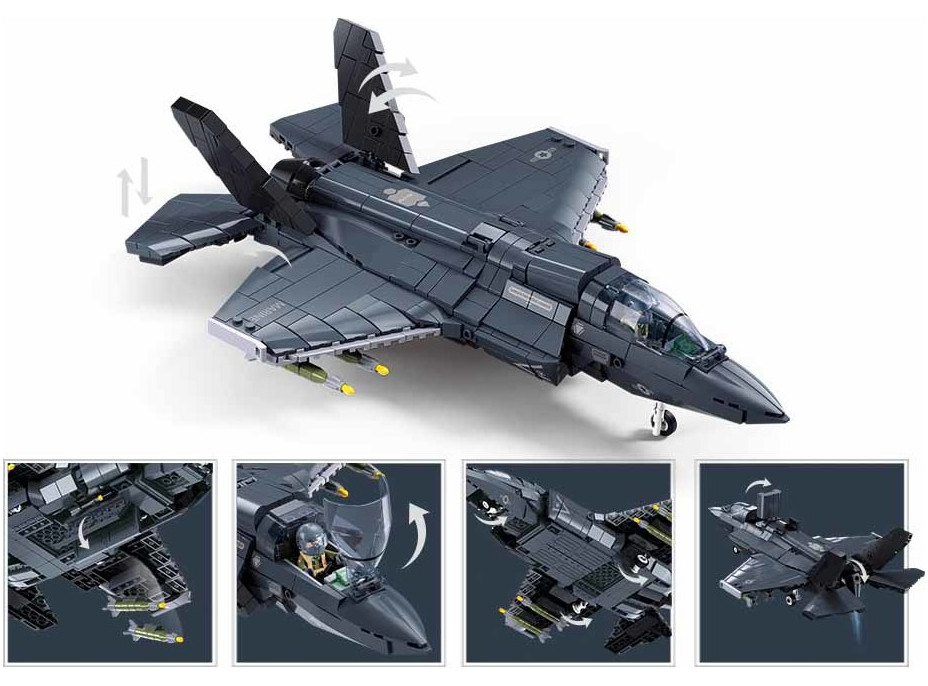 Sluban Model Bricks M38-B1361 Stíhací letoun F-35BS v měřítku 1:44