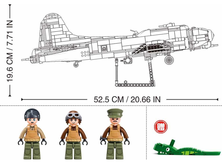 Sluban Model Bricks M38-B1367 Americký bombardér B-17G v měřítku 1:44