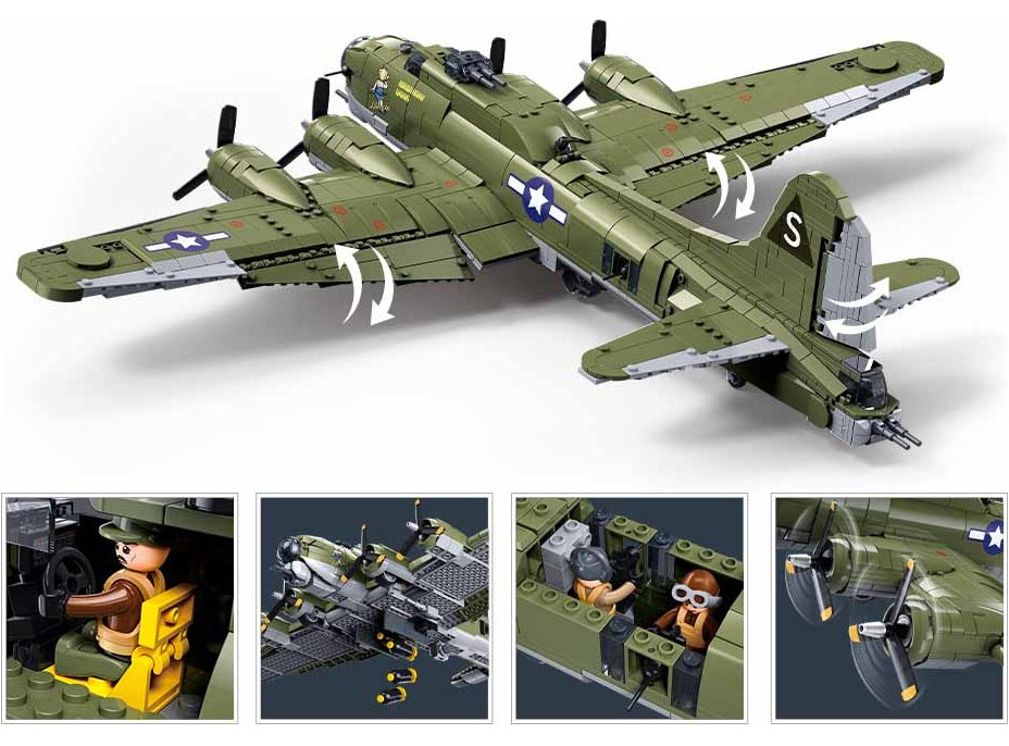 Sluban Model Bricks M38-B1367 Americký bombardér B-17G v měřítku 1:44