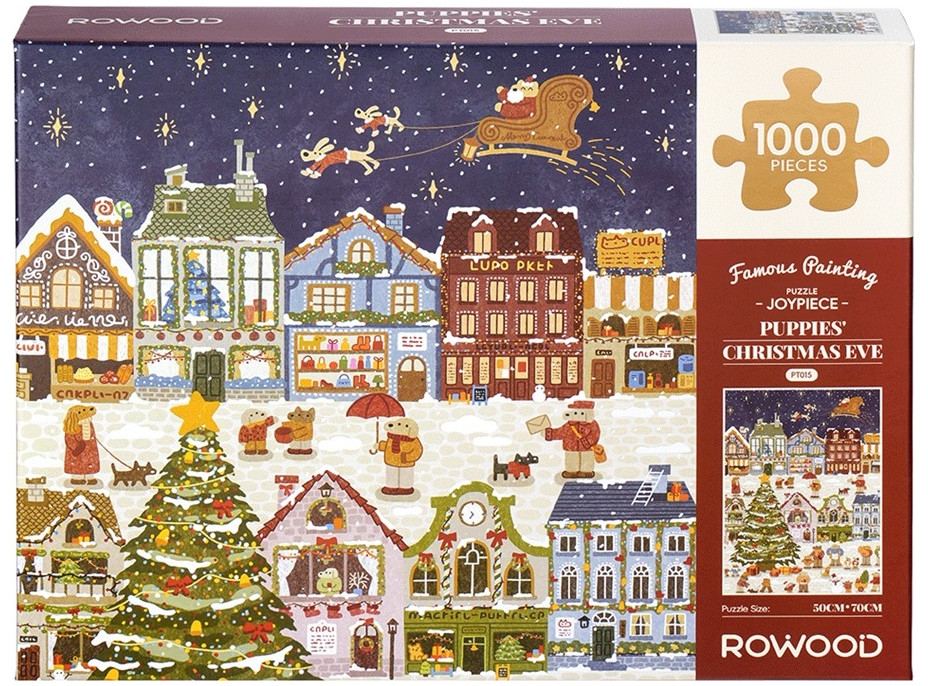 RoboTime Puzzle Štědrý den štěňat 1000 dílků